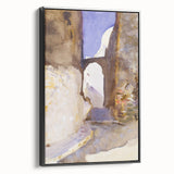 Romanticism Art: Street in Tangier by Sargent - Exotic Scenic Canvas