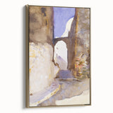 Romanticism Art: Street in Tangier by Sargent - Exotic Scenic Canvas