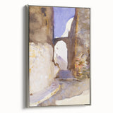 Romanticism Art: Street in Tangier by Sargent - Exotic Scenic Canvas
