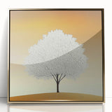 Framed acrylic artwork featuring abstract floral designs in vibrant colors, set against a sleek gold frame, perfect for modern home decor or office styling.