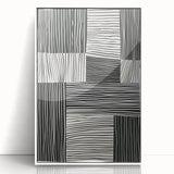 Framed minimalist wall art featuring an abstract design with soft beige and white colors, showcasing a contemporary aesthetic ideal for modern home decor.