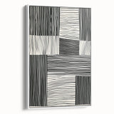 Framed abstract minimalist wall art featuring soft white tones and clean lines, elegantly displayed in a side view to showcase its modern design and texture. Perfect for contemporary home decor.