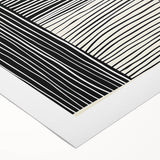 Abstract minimalist wall art on rolled canvas, showcasing soft pastel colors and geometric shapes, perfect for modern home decor, packaged securely in a cardboard tube.