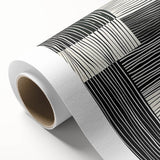 Abstract minimalist wall art on rolled canvas, showcasing soft earth tones and geometric shapes, elegantly packaged in a durable tube for safe transport.