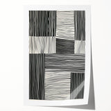 Abstract minimalist wall art print featuring soft pastel colors and geometric shapes, elegantly rolled and ready for display, highlighting modern artistic design.