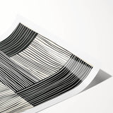 Abstract minimalist wall art print showcasing soft pastel colors and geometric shapes, rolled and packaged in a protective cardboard tube for easy transport. Ideal for modern home decor.