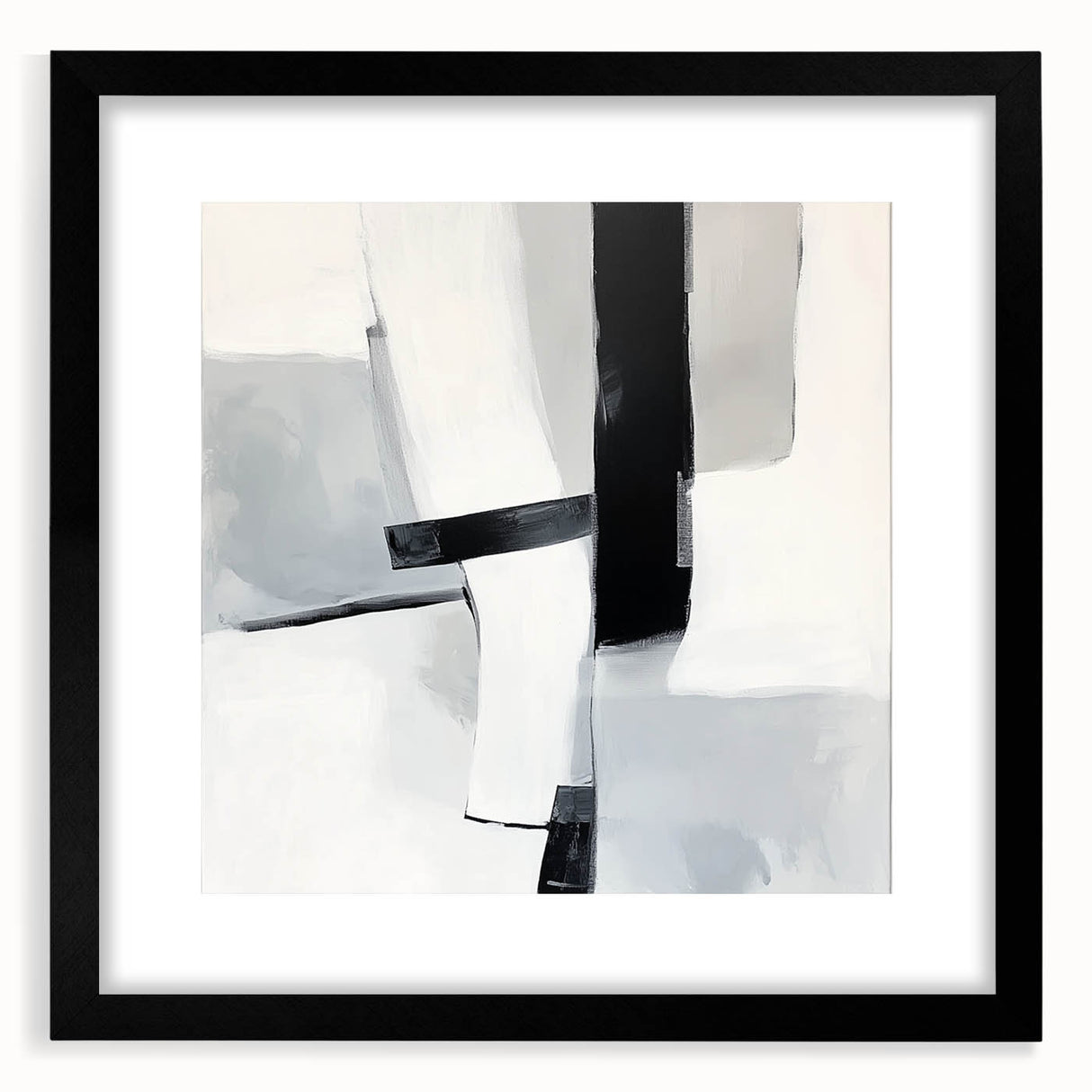 Abstract Art Prints – Bold Black & Gray Modern Minimalist Canvas