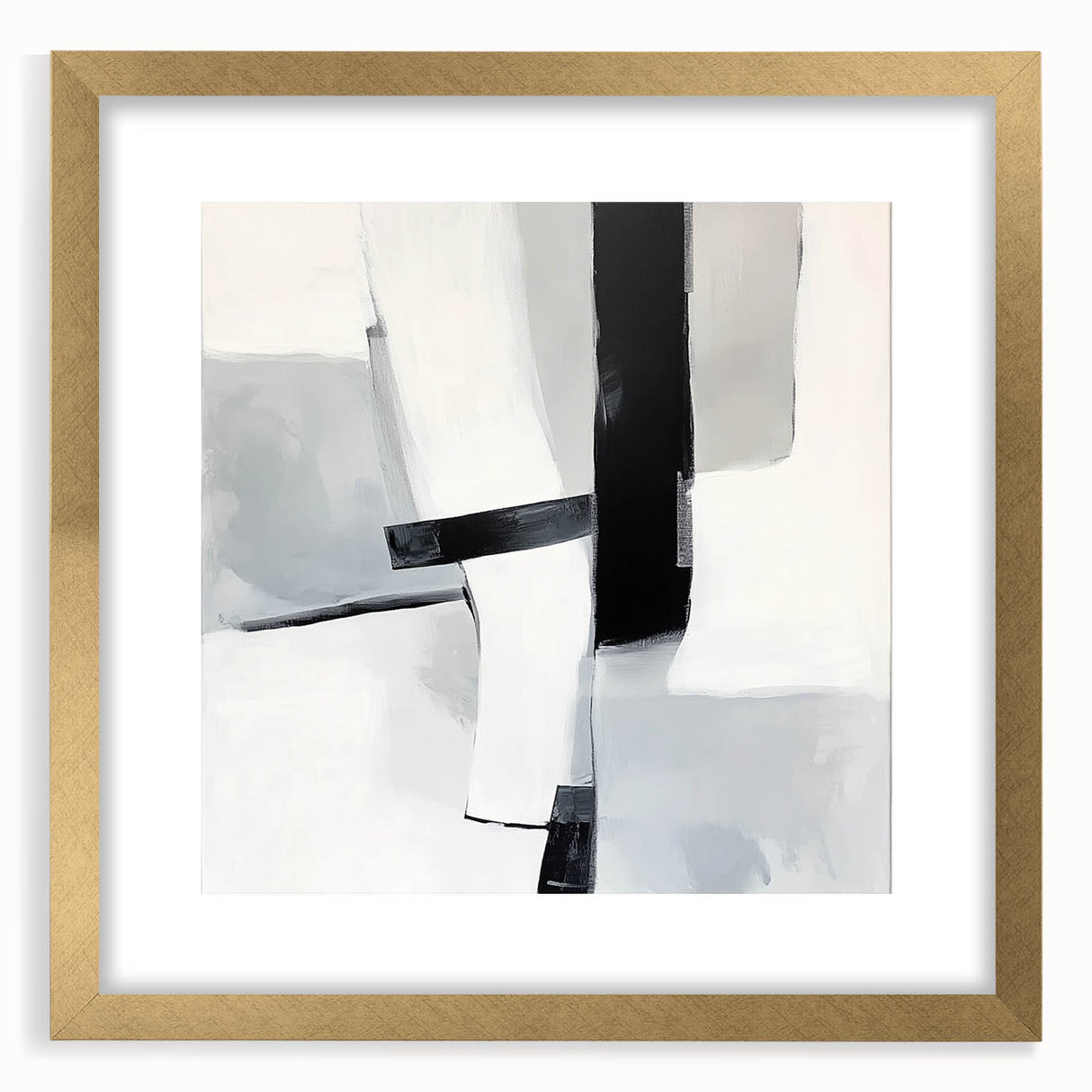 Abstract Art Prints – Bold Black & Gray Modern Minimalist Canvas