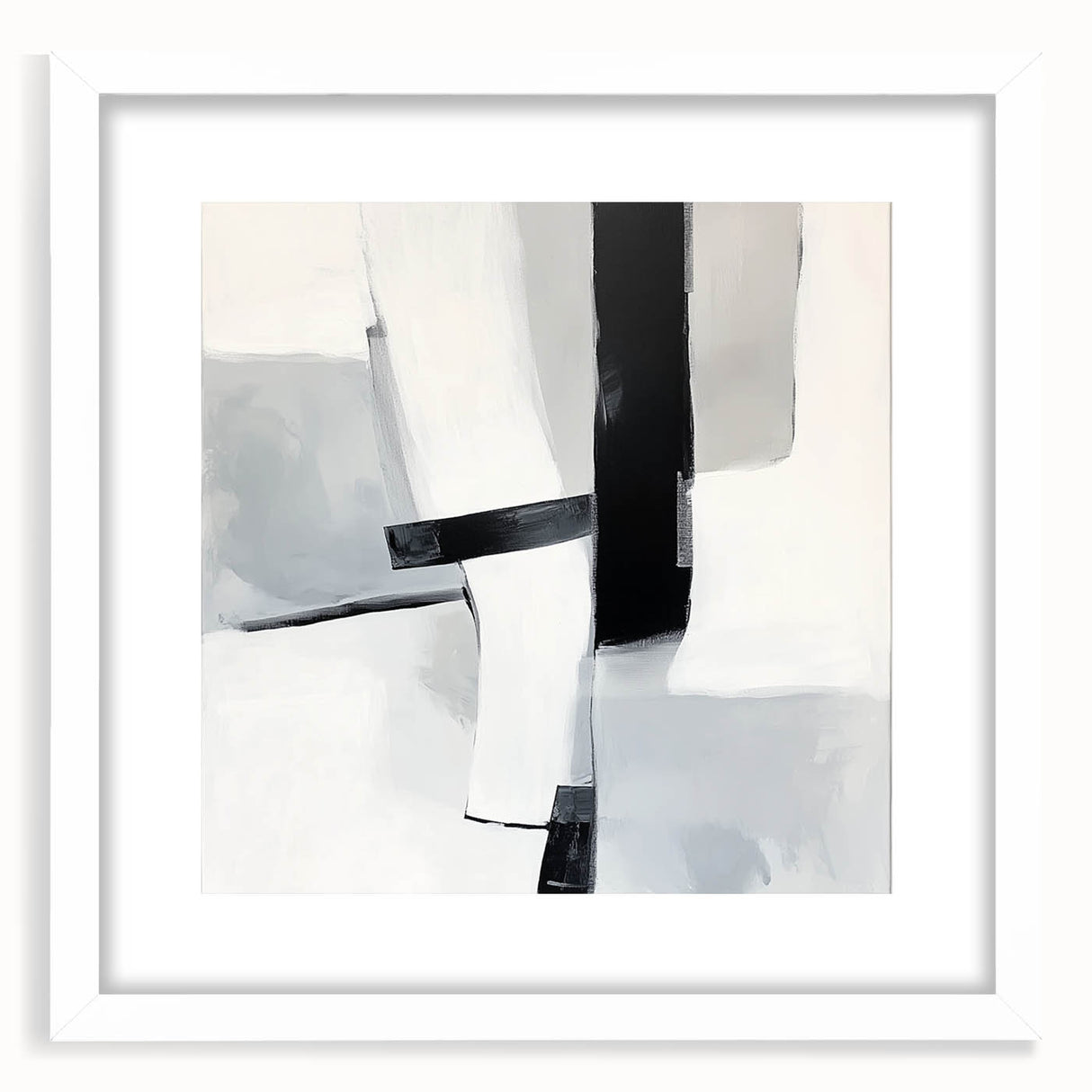 Abstract Art Prints – Bold Black & Gray Modern Minimalist Canvas