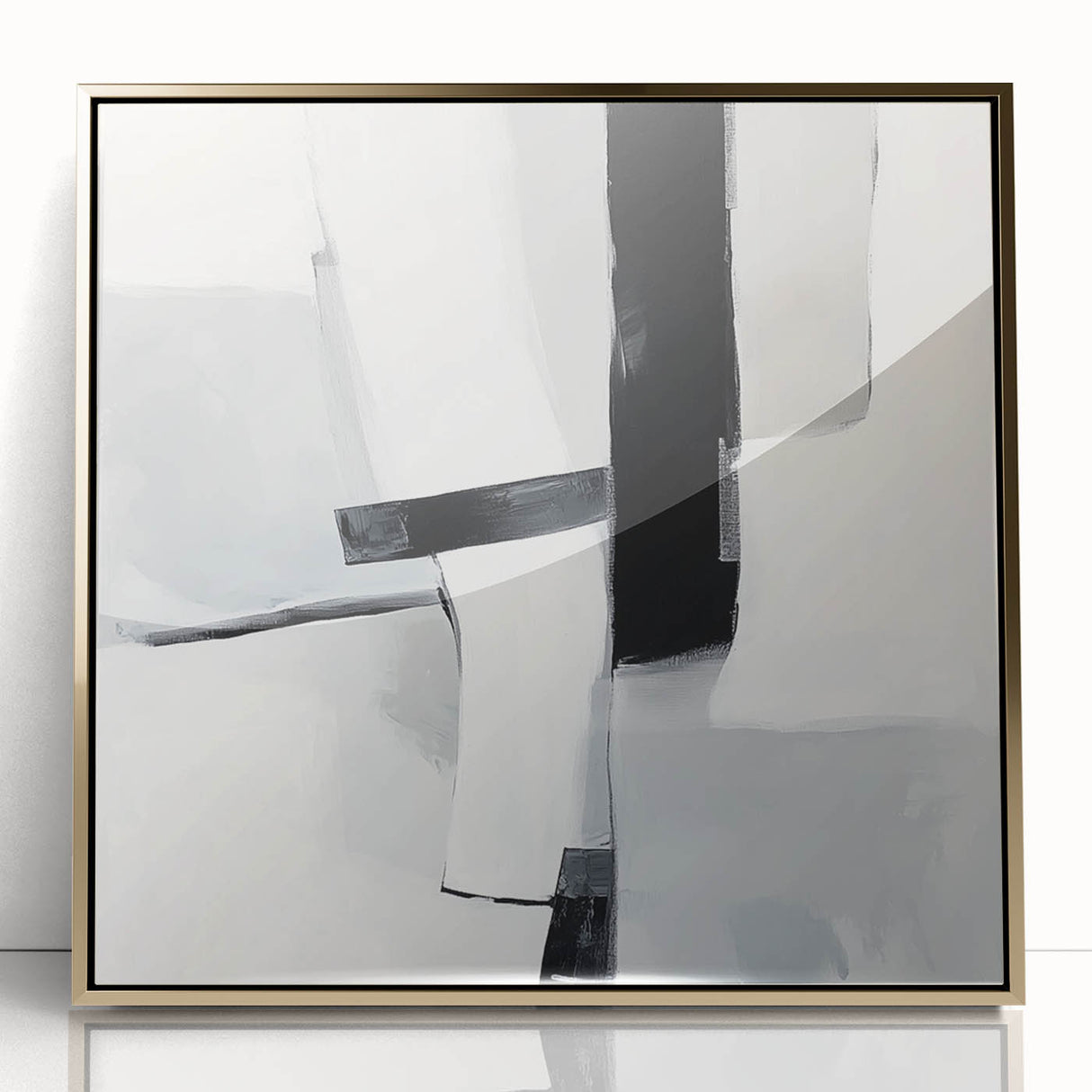 Abstract Art Prints – Bold Black & Gray Modern Minimalist Canvas
