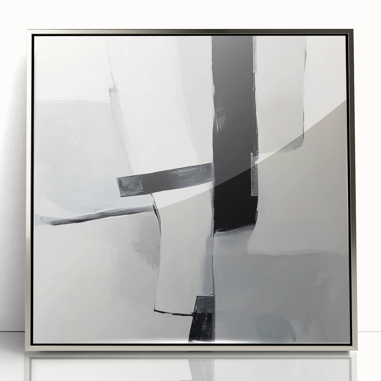 Abstract Art Prints – Bold Black & Gray Modern Minimalist Canvas