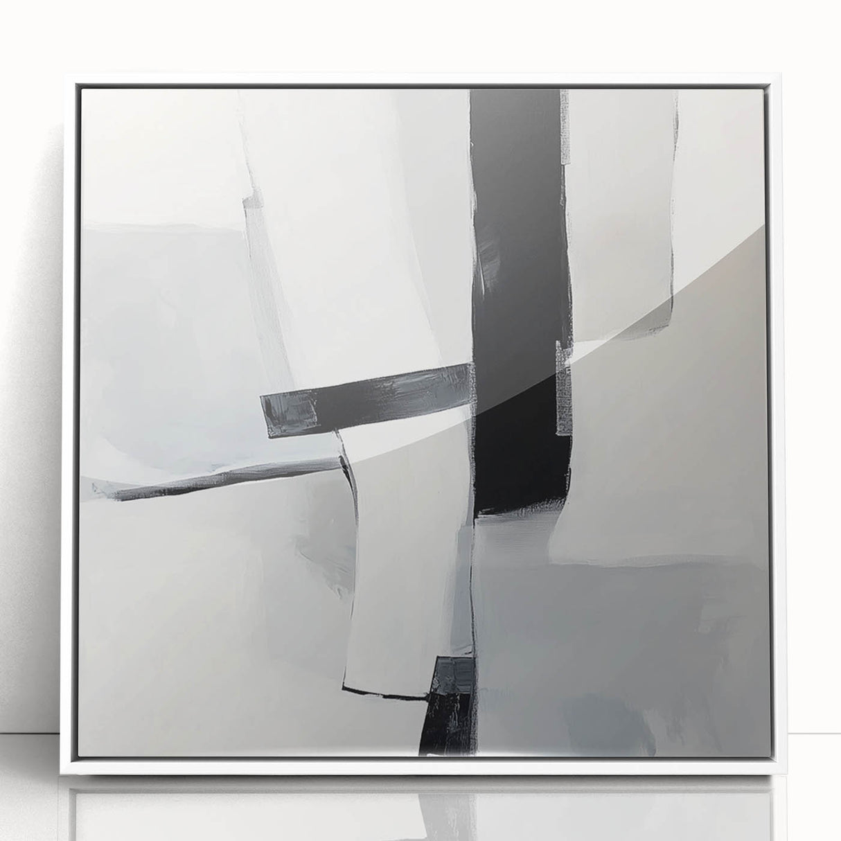 Abstract Art Prints – Bold Black & Gray Modern Minimalist Canvas