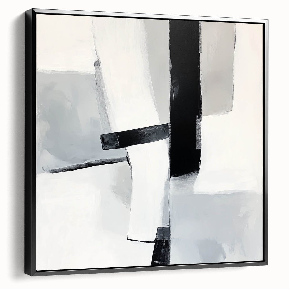Abstract Art Prints – Bold Black & Gray Modern Minimalist Canvas