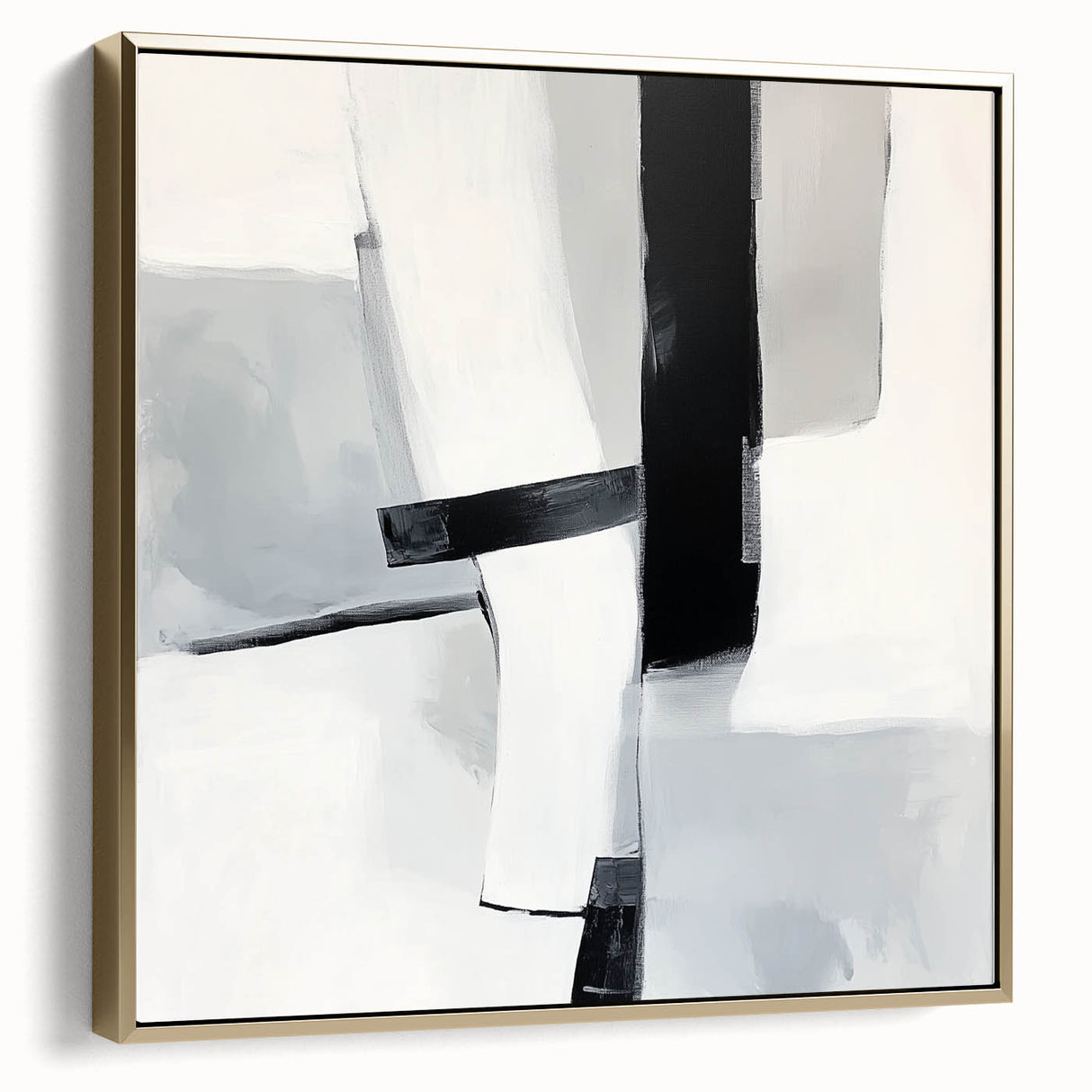 Abstract Art Prints – Bold Black & Gray Modern Minimalist Canvas
