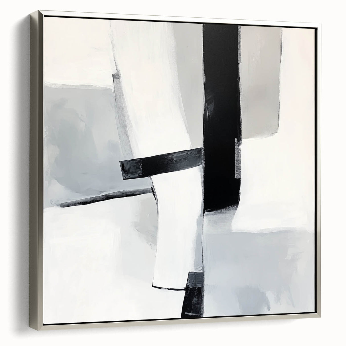Abstract Art Prints – Bold Black & Gray Modern Minimalist Canvas