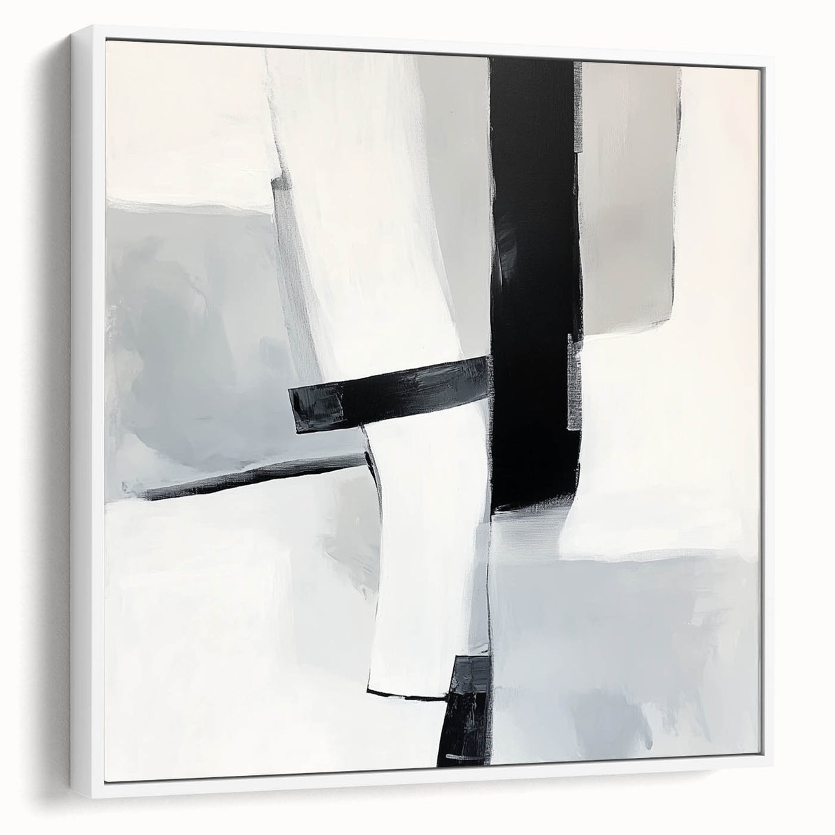 Abstract Art Prints – Bold Black & Gray Modern Minimalist Canvas