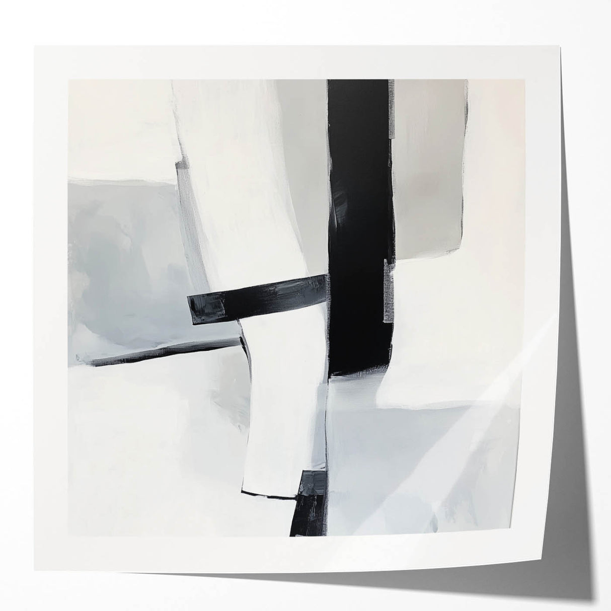 Abstract Art Prints – Bold Black & Gray Modern Minimalist Canvas