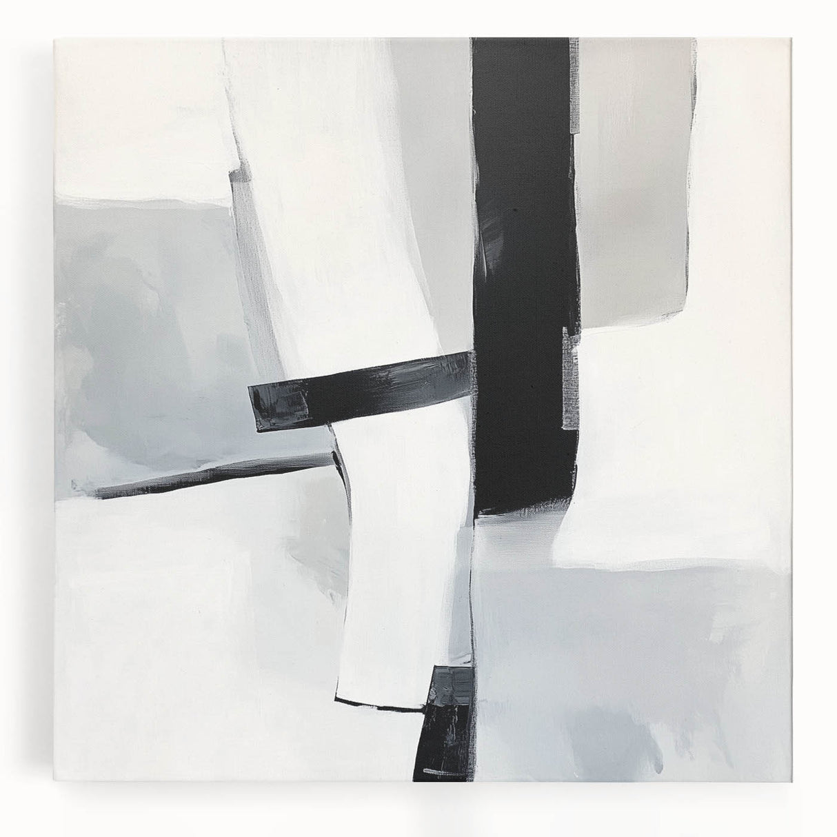 Abstract Art Prints – Bold Black & Gray Modern Minimalist Canvas