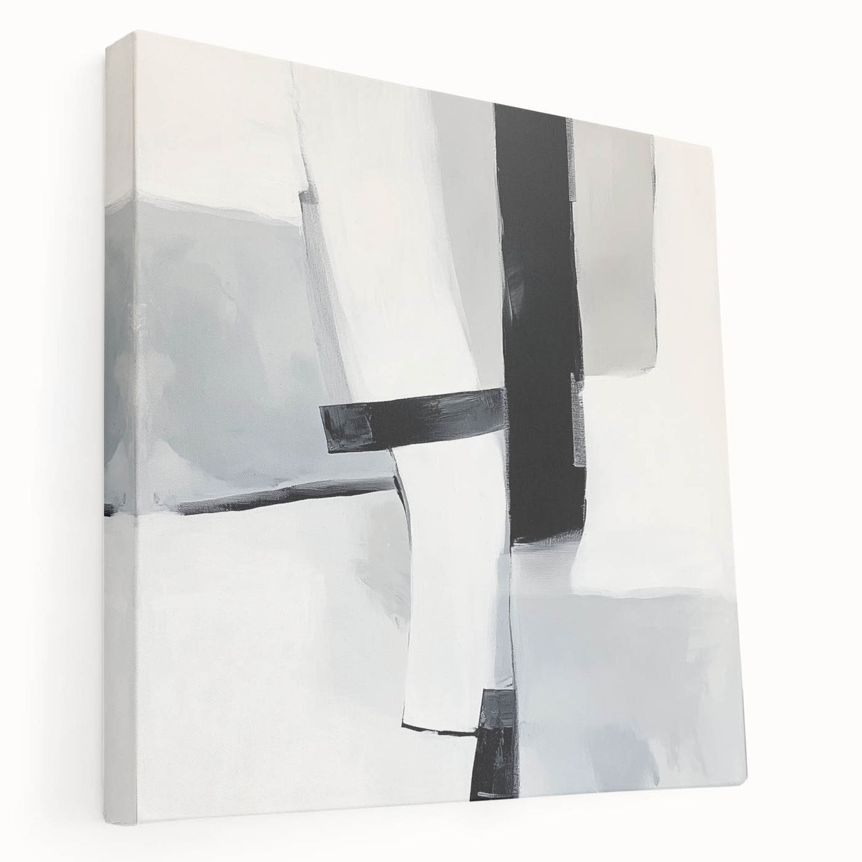 Abstract Art Prints – Bold Black & Gray Modern Minimalist Canvas