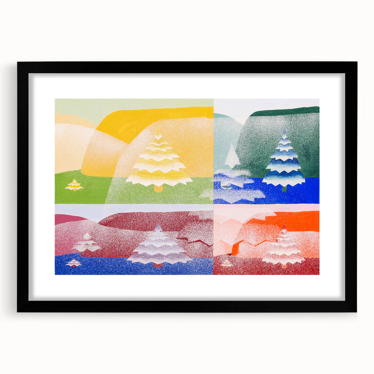 Modern Wall Art - Mathematical Trees by Joseph Schillinger - Colorful Decor