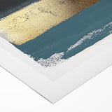 Canvas Art for Dining Area – Abstract Brushstroke Gold & Teal