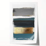 Canvas Art for Dining Area – Abstract Brushstroke Gold & Teal