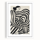 Minimalist Black & White Living Room Wall Art - Abstract Canvas