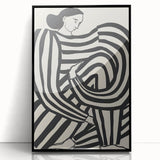 Minimalist Black & White Living Room Wall Art - Abstract Canvas