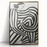 Minimalist Black & White Living Room Wall Art - Abstract Canvas