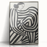 Minimalist Black & White Living Room Wall Art - Abstract Canvas