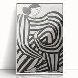 Minimalist Black & White Living Room Wall Art - Abstract Canvas
