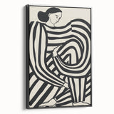 Minimalist Black & White Living Room Wall Art - Abstract Canvas