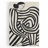 Minimalist Black & White Living Room Wall Art - Abstract Canvas