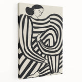 Minimalist Black & White Living Room Wall Art - Abstract Canvas