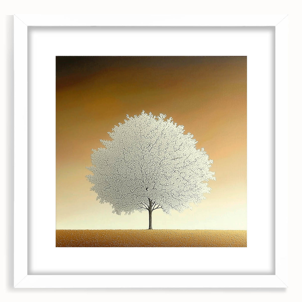 Elegant abstract floral frame with a white mat, showcasing vibrant blooms in a modern design, perfect for enhancing home decor and adding a touch of nature.