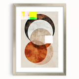 Abstract minimalist wall art framed in silver with a mat, showcasing a modern design that enhances contemporary interiors, perfect for stylish home decor.