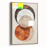 Framed canvas wall art showcasing an abstract minimalist design in gold tones, viewed from the side, ideal for modern home decor and artistic enhancement.