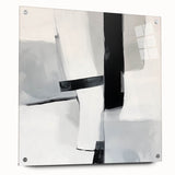 Modern Abstract Wall Art – Monochrome Balance in Black and Gray