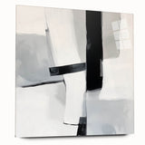 Modern Abstract Wall Art – Monochrome Balance in Black and Gray