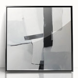 Modern Abstract Wall Art – Monochrome Balance in Black and Gray