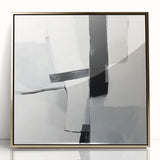 Modern Abstract Wall Art – Monochrome Balance in Black and Gray