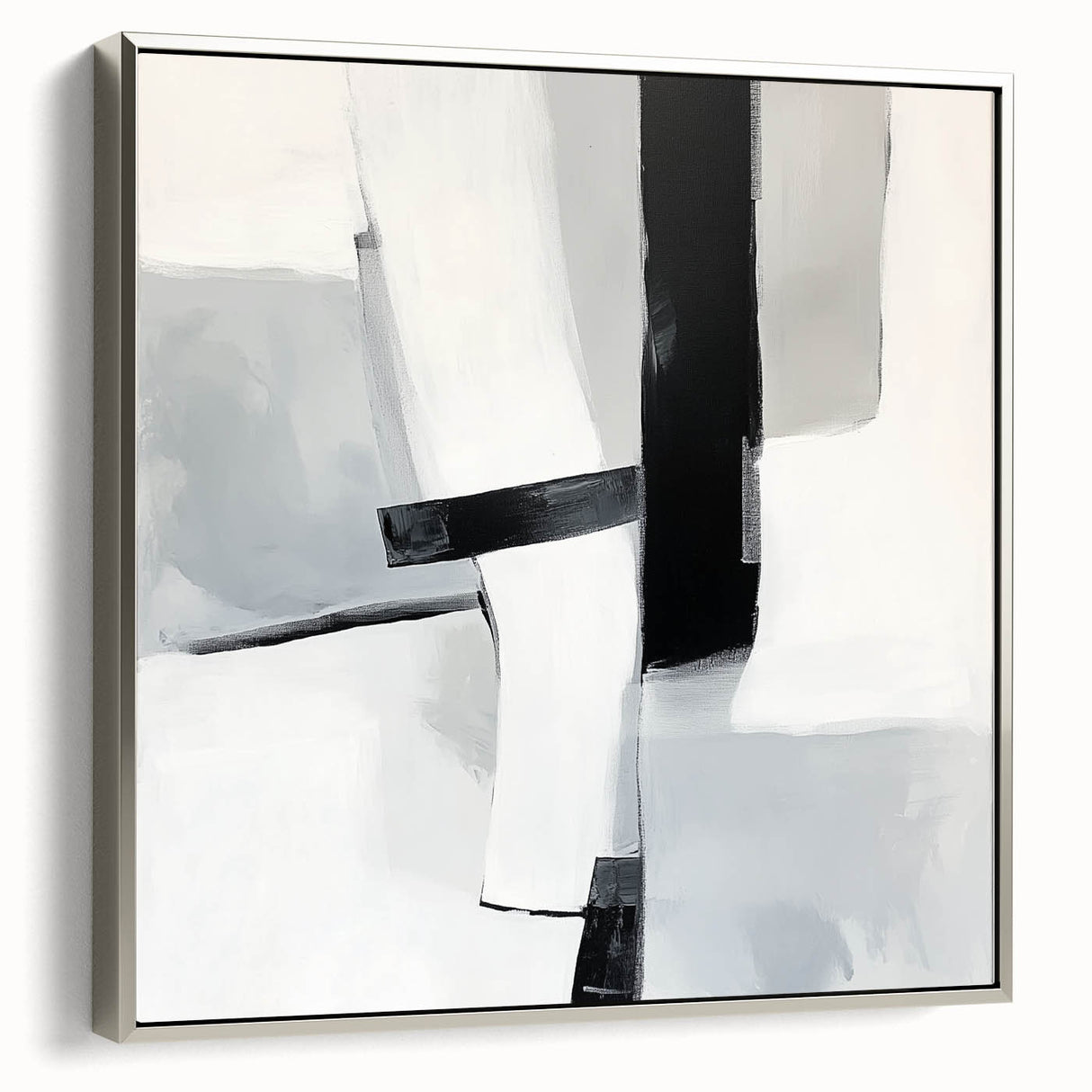 Modern Abstract Wall Art – Monochrome Balance in Black and Gray