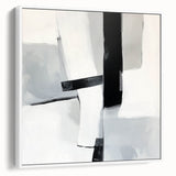 Modern Abstract Wall Art – Monochrome Balance in Black and Gray