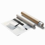 Modern Abstract Wall Art – Monochrome Balance in Black and Gray