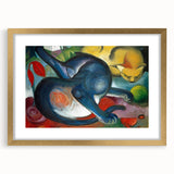 Expressionist Animal Art - Two Cats by Franz Marc | Vibrant Wall Art