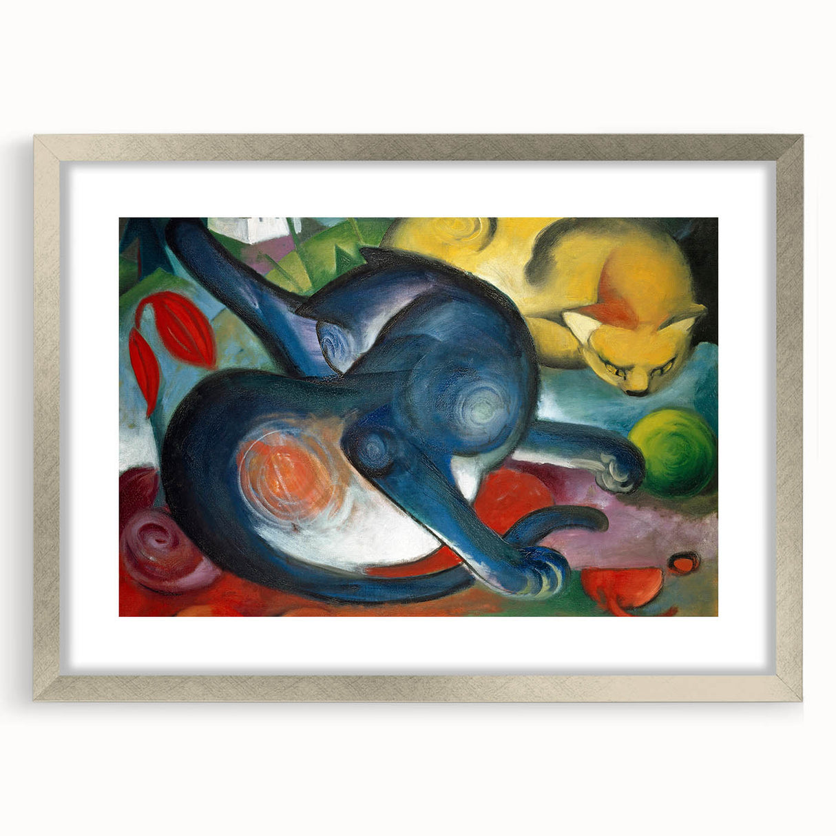 Expressionist Animal Art - Two Cats by Franz Marc | Vibrant Wall Art