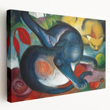 Expressionist Animal Art - Two Cats by Franz Marc | Vibrant Wall Art