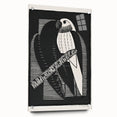 Modern Wall Art: Black & White Parakeet Illustration – Minimalist Bird Decor