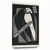 Modern Wall Art: Black & White Parakeet Illustration – Minimalist Bird Decor