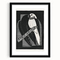 Modern Wall Art: Black & White Parakeet Illustration – Minimalist Bird Decor